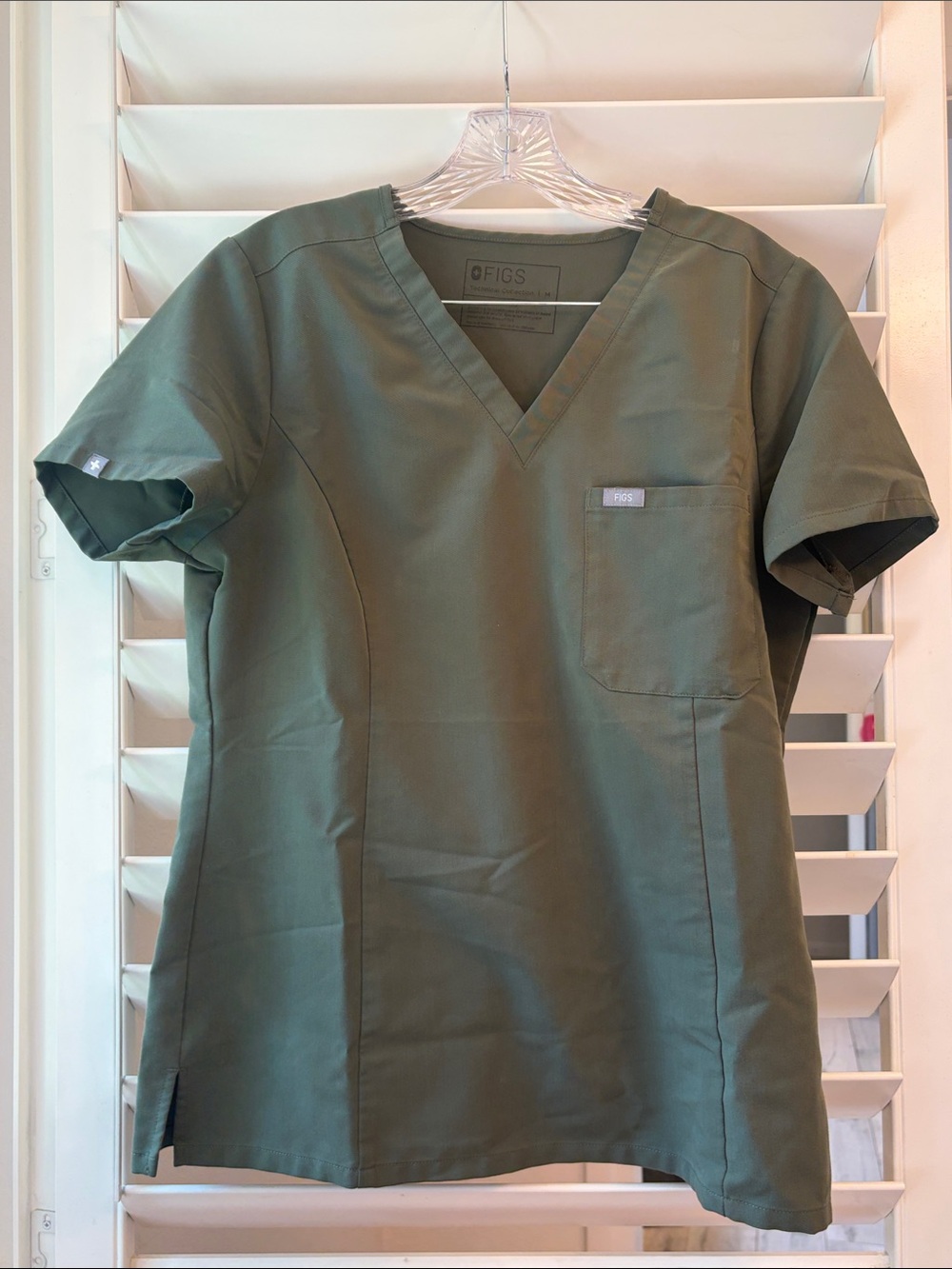 Figs Olive Green V-Neck Medical Scrub Top - matching bottoms also available!